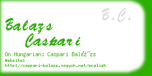 balazs caspari business card